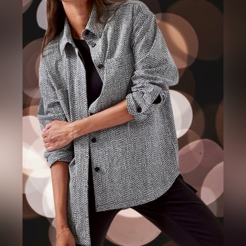 Athleta Textured Shirt Jacket In Braiden Size Medium.